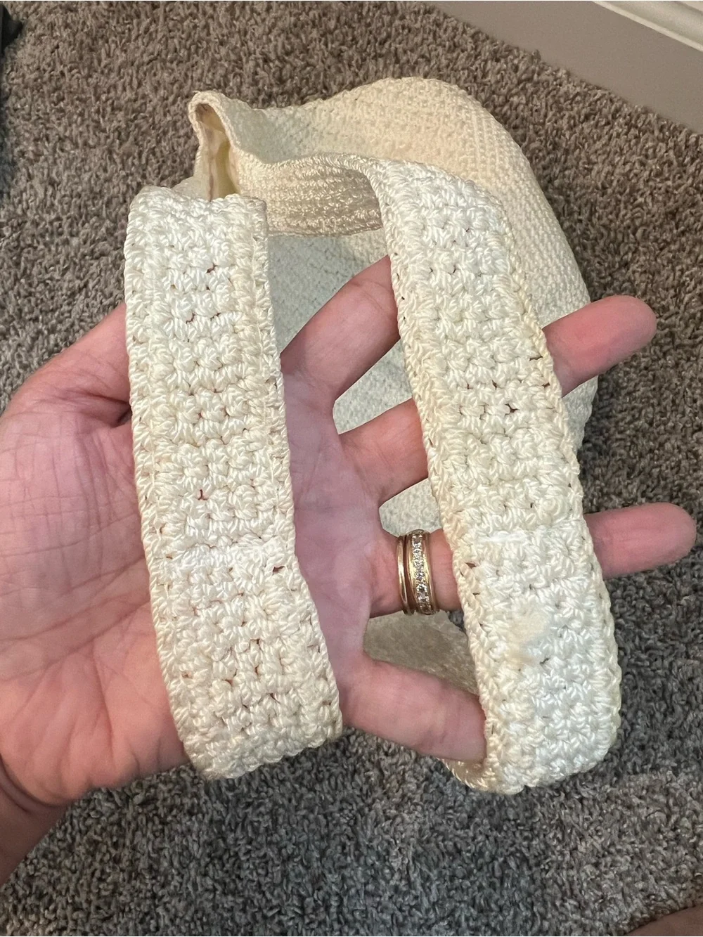 The Sak Cream Crochet Shoulder Tote